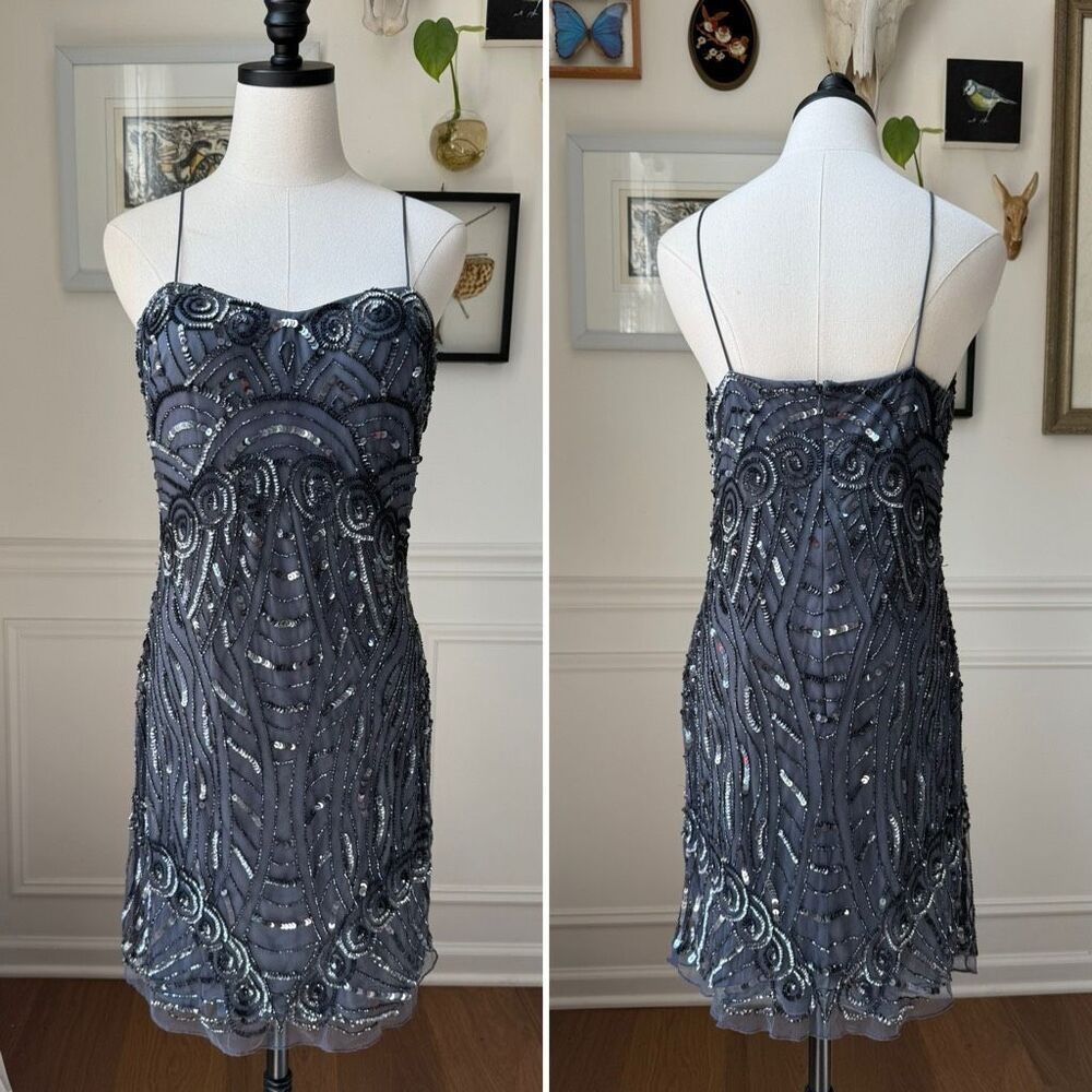 Raga Glitz and Pieces Grey Sequin Dress $225 L